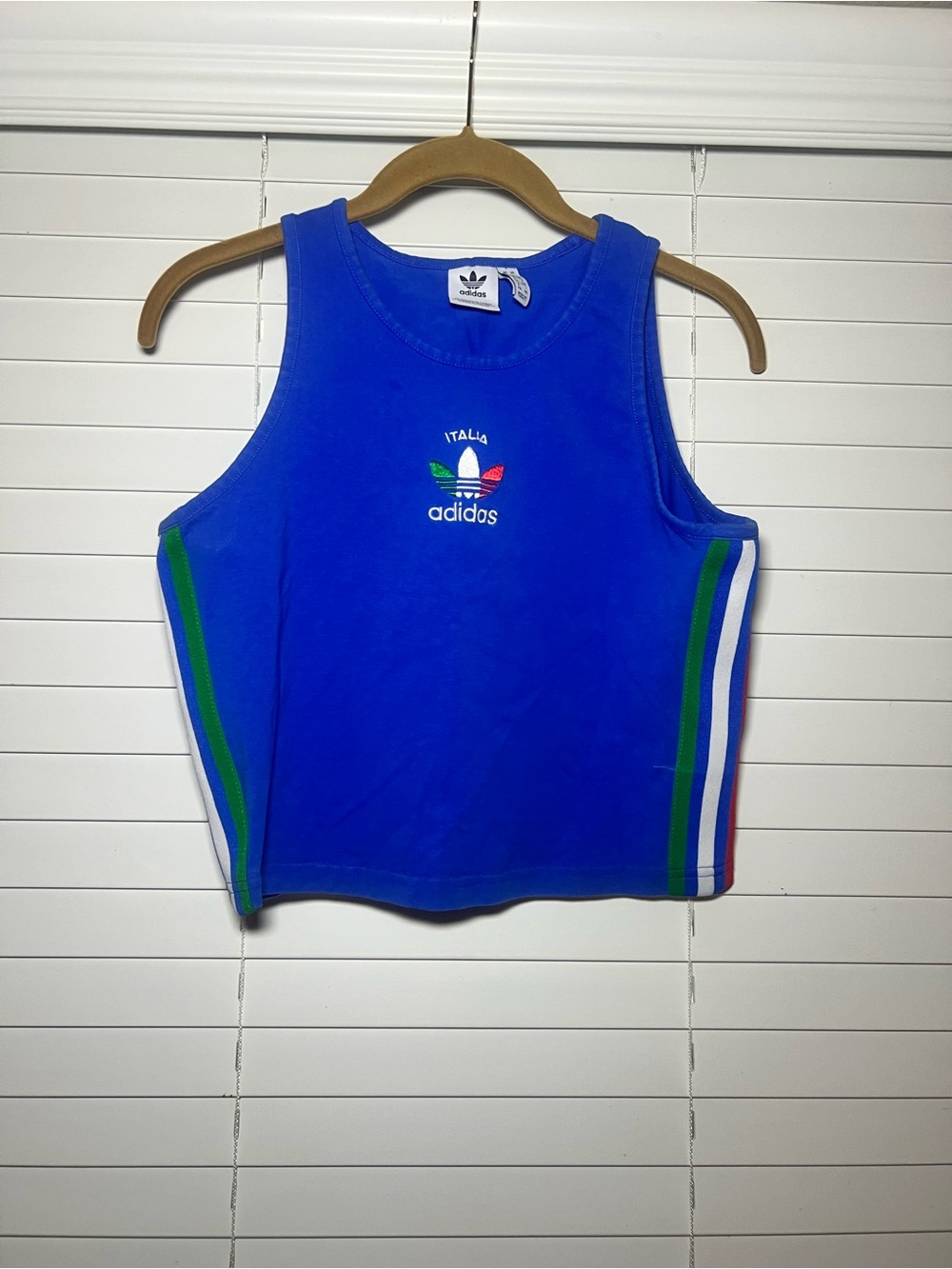 adidas Royal Blue Italia Trefoil Crop Tank